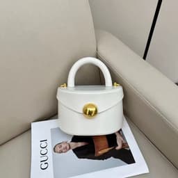 image-Women's Cow Leather Bag Semicircle Box