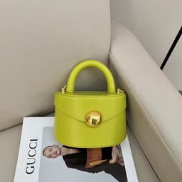 image-Women's Cow Leather Bag Semicircle Box