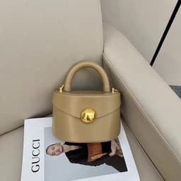 image-Women's Cow Leather Bag Semicircle Box