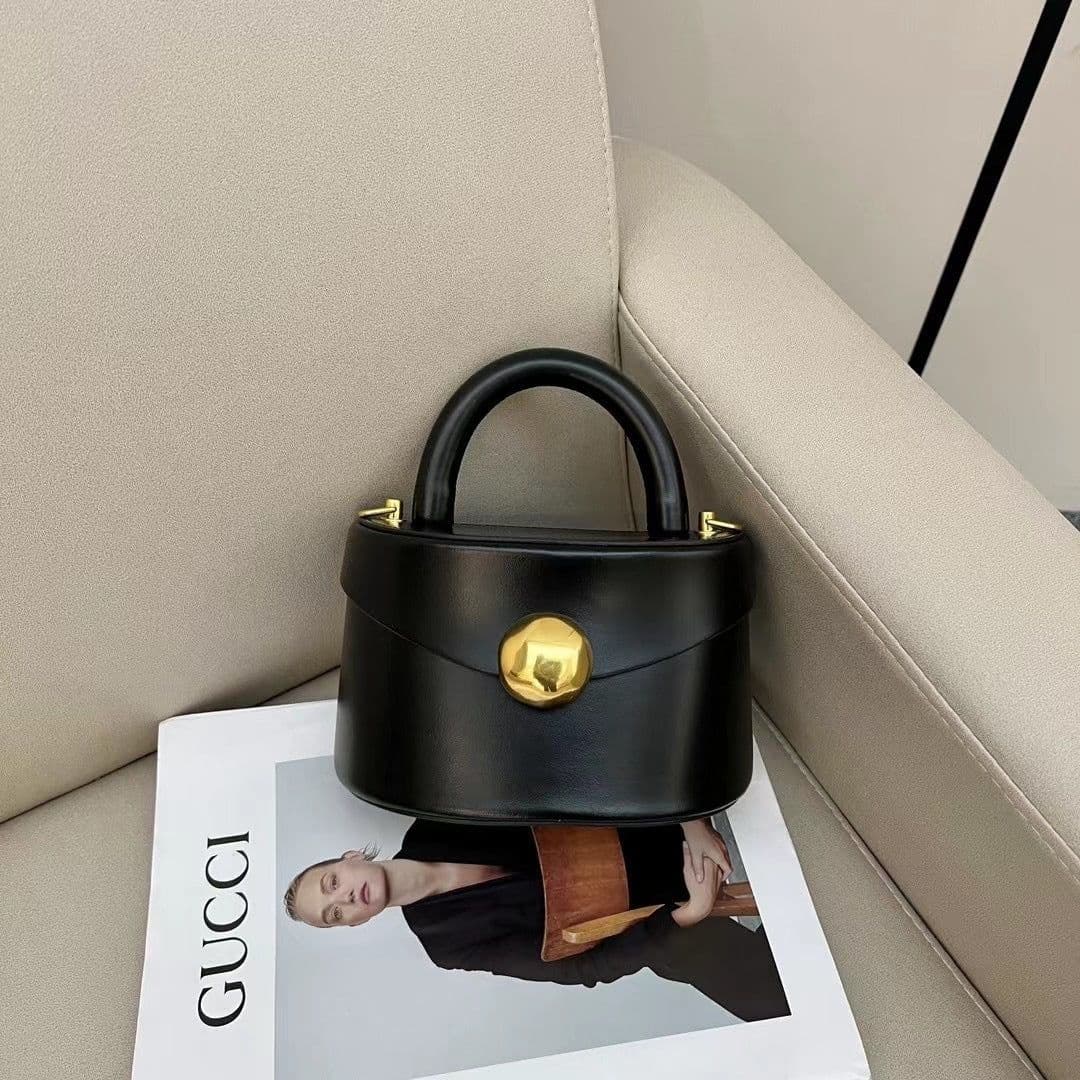 image-Women's Cow Leather Bag Semicircle Box
