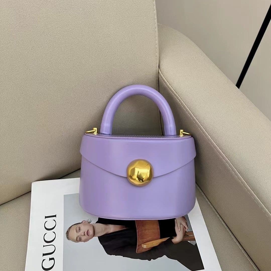 image-Women's Cow Leather Bag Semicircle Box