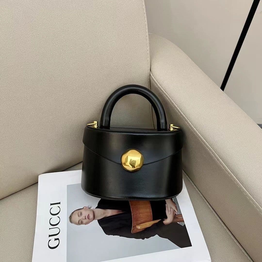 image-Women's Cow Leather Bag Semicircle Box