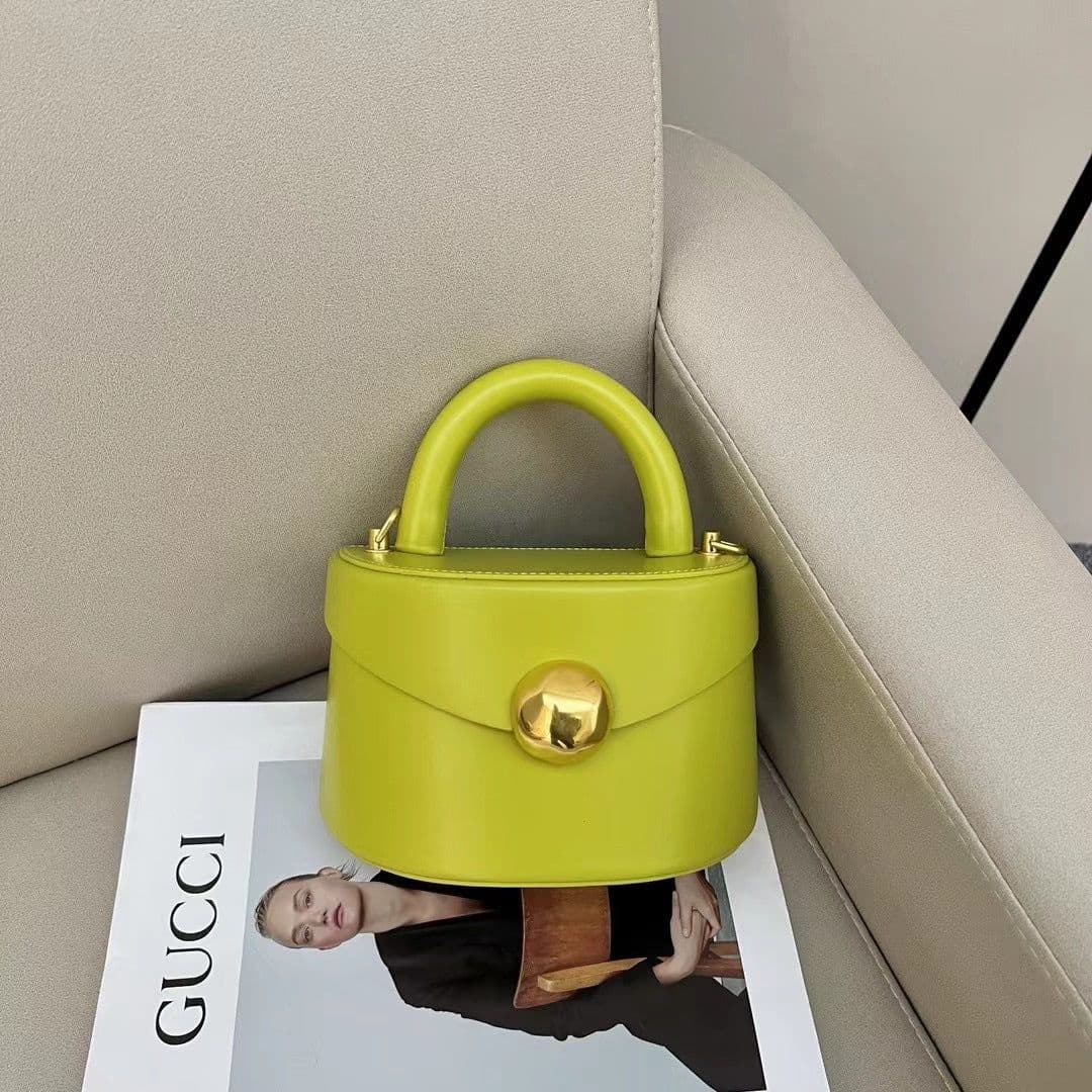 image-Women's Cow Leather Bag Semicircle Box