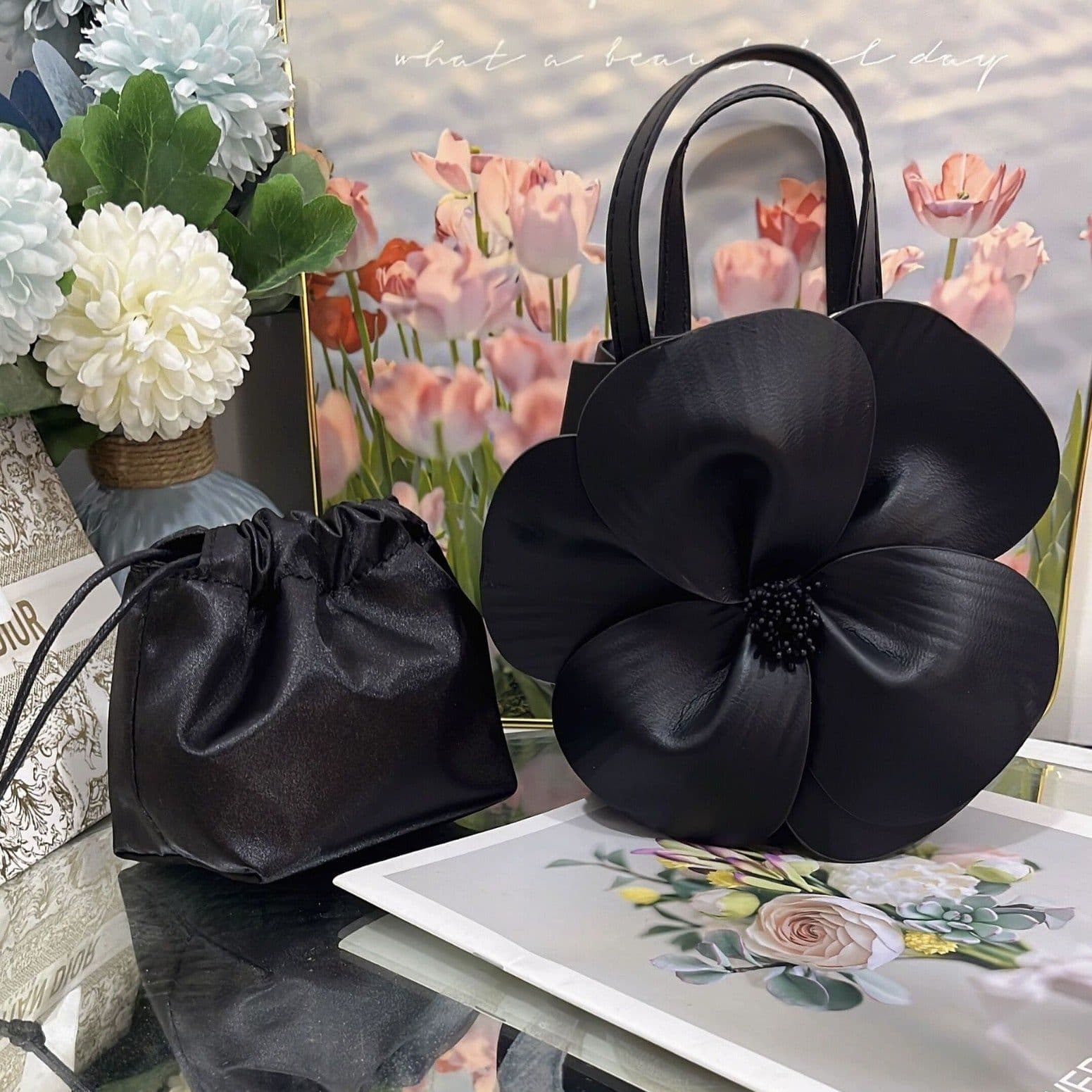 image-French Style Petal Flower Tote Bag One Shoulder Crossbody