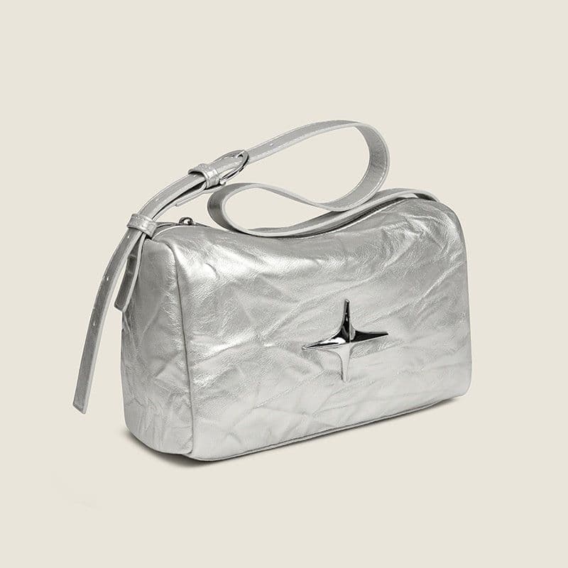 image-Boston Large Capacity Pillow Bag Pleated All-match Shoulder Bag