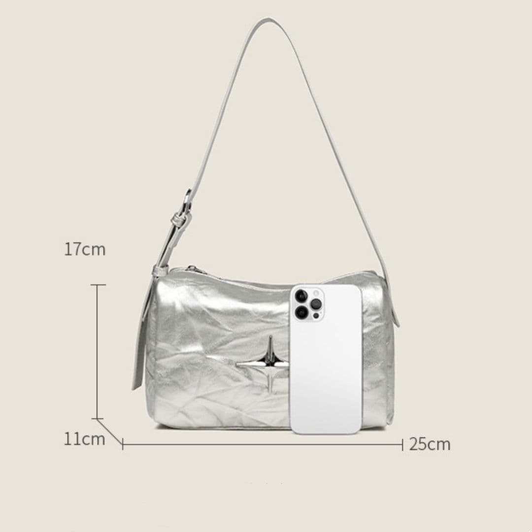 image-Boston Large Capacity Pillow Bag Pleated All-match Shoulder Bag