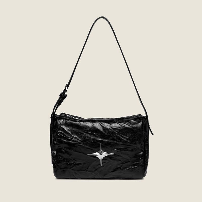 image-Boston Large Capacity Pillow Bag Pleated All-match Shoulder Bag