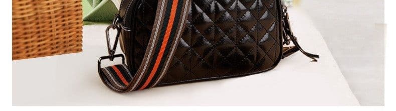 image-Luggage Leather Small Solid Color Square Bag Leather Sewing Line Women's Cross-body Bag
