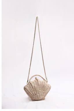 image-Women's Woven Shoulder Handbag Shell-shaped Chain Pouch