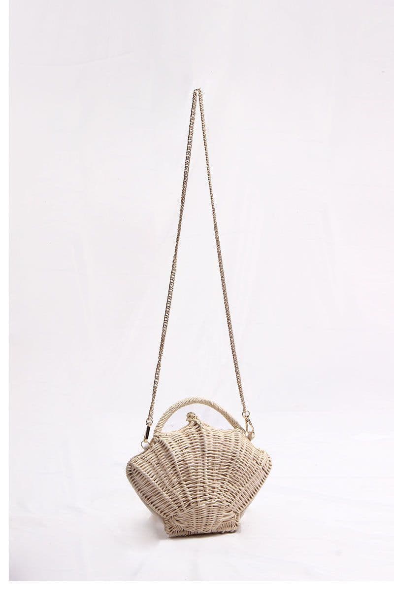 image-Women's Woven Shoulder Handbag Shell-shaped Chain Pouch