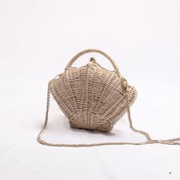 image-Women's Woven Shoulder Handbag Shell-shaped Chain Pouch