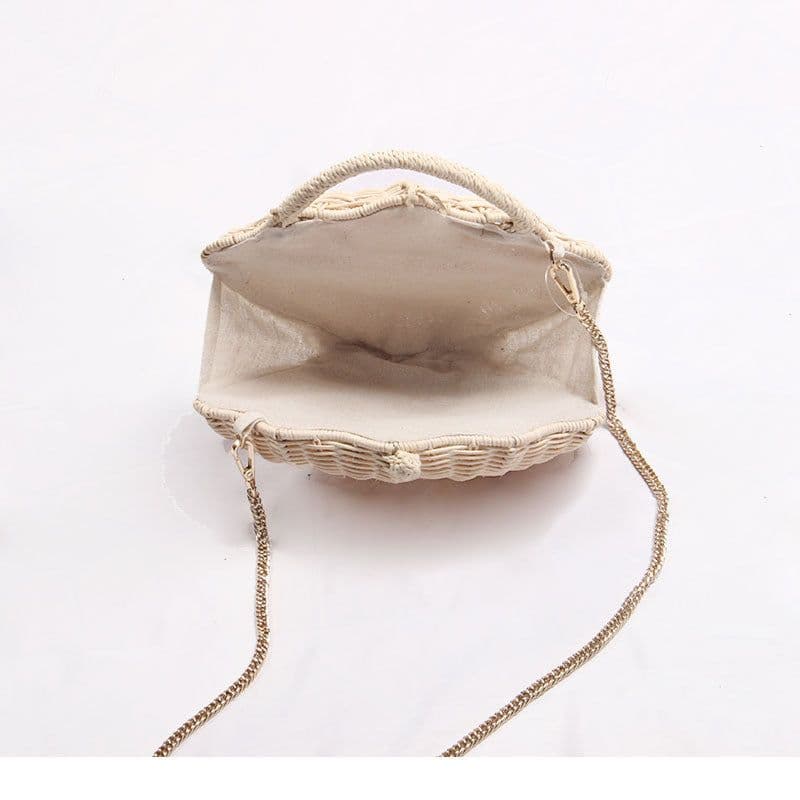 image-Women's Woven Shoulder Handbag Shell-shaped Chain Pouch