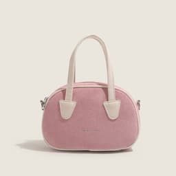 image-South Korea Niche Portable Bowling Contrast Color Frosted Pillow Bag