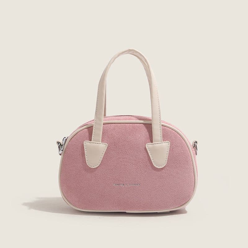 image-South Korea Niche Portable Bowling Contrast Color Frosted Pillow Bag
