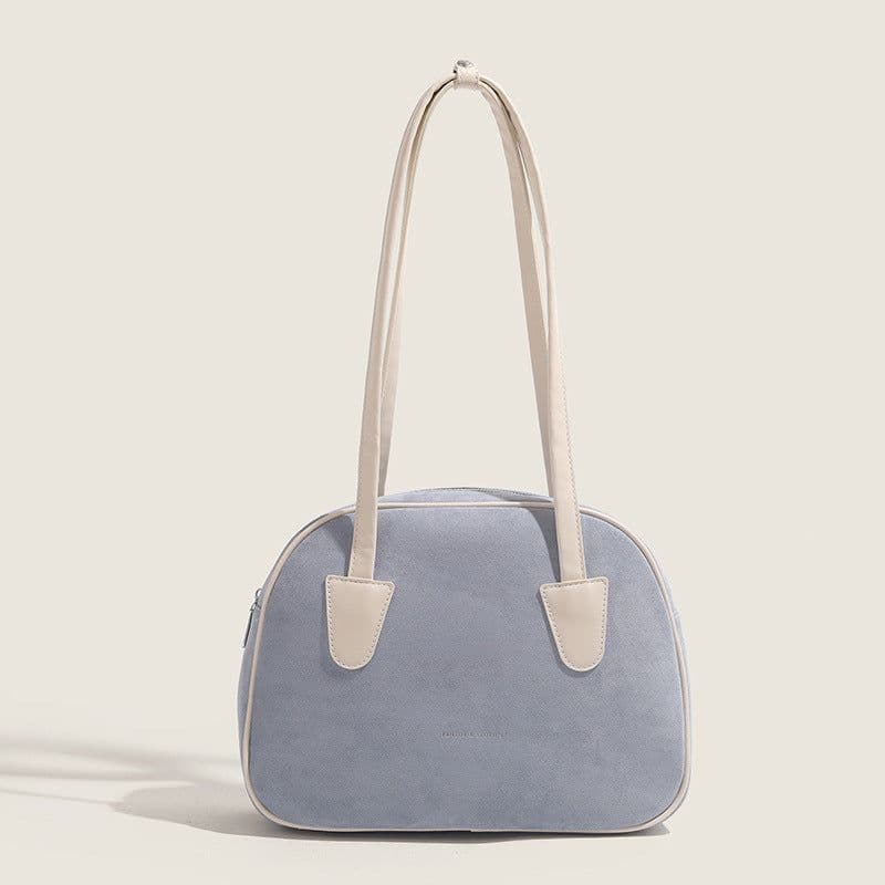 image-South Korea Niche Portable Bowling Contrast Color Frosted Pillow Bag