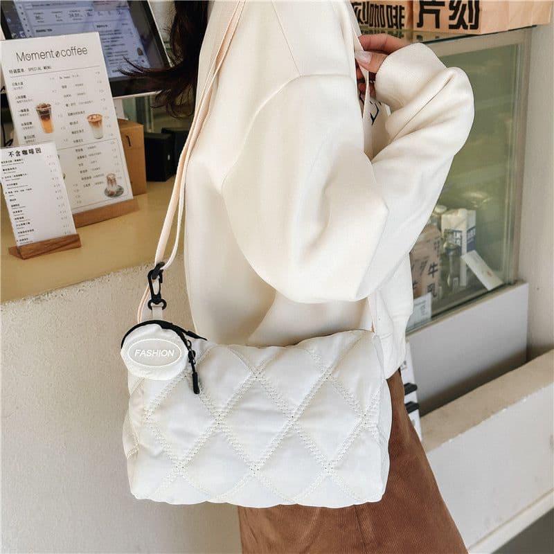 image-Fashionable Stylish Diamond Embroidery Thread Street Trendy Crossbody Bag