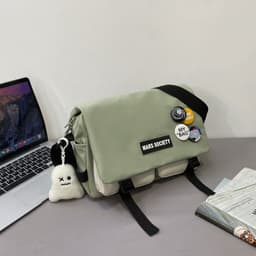 image-Tooling Korean Style Contrast Color Student Shoulder Bag Japanese-style Retro Color Matching