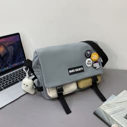 image-Tooling Korean Style Contrast Color Student Shoulder Bag Japanese-style Retro Color Matching