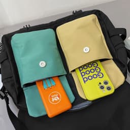 image-Tooling Korean Style Contrast Color Student Shoulder Bag Japanese-style Retro Color Matching