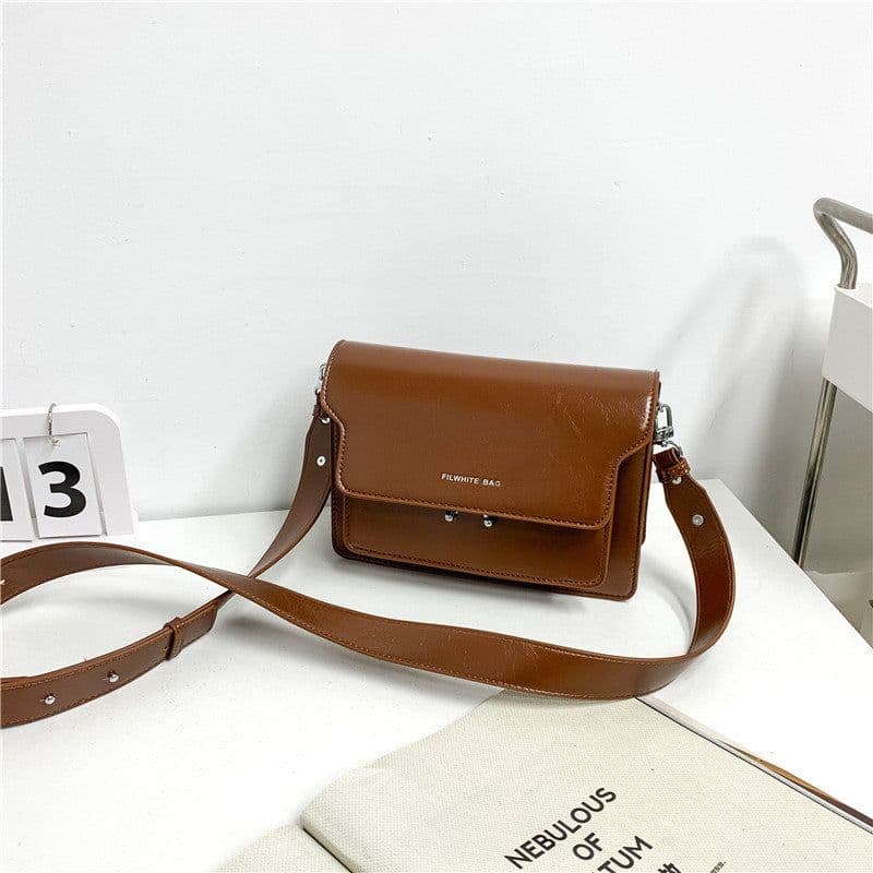 image-Simple PU Small Square Student Fashion Casual All-match Shoulder Bag