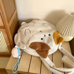 image-Curly Kitten Cute One-shoulder Large Bag Large Capacity Underarm Bag