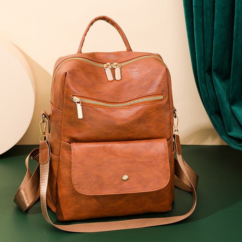 image-Retro Fashion Ladies Backpack Casual All-match Multifunctional Outdoor Travel Bag