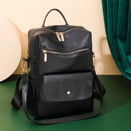 image-Retro Fashion Ladies Backpack Casual All-match Multifunctional Outdoor Travel Bag