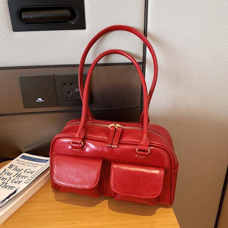 image-Multi-pocket Design Shoulder Bag Fashion Versatile Square Handbags Women Underarm Bags