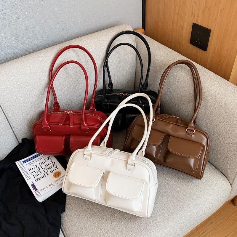 image-Multi-pocket Design Shoulder Bag Fashion Versatile Square Handbags Women Underarm Bags