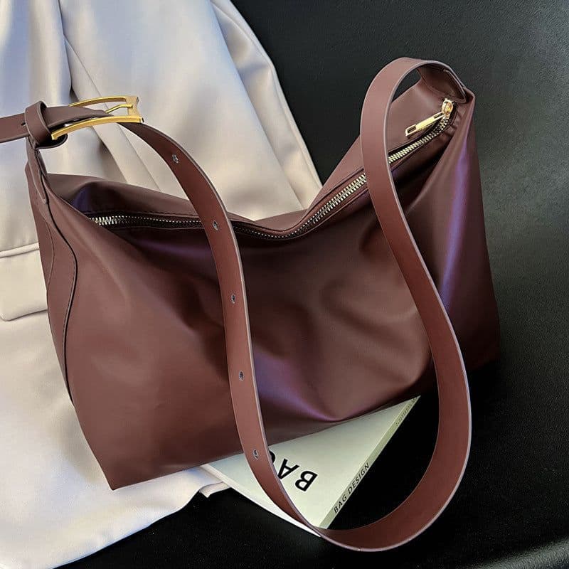 image-Large-capacity Shoulder Bag Women's Underarm Bag Retro Texture Totes Bag Fashion Casual Commuter Bags