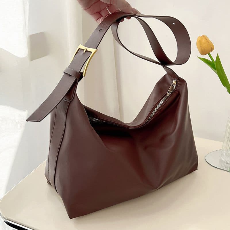 image-Large-capacity Shoulder Bag Women's Underarm Bag Retro Texture Totes Bag Fashion Casual Commuter Bags