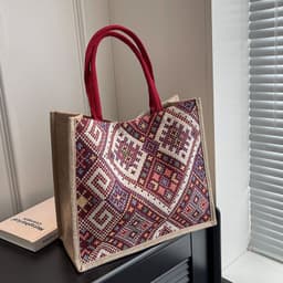 image-Ethnic Style Shoulder Bag Large Capacity Commuter Totes Women Fashion Shopper Bag For Students