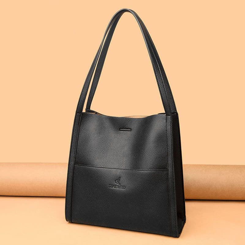 image-Solid Color Shoulder Bag Women's Fashion Large Capacity Handbag Crossbody Shopping Bags