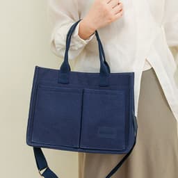 image-New Canvas Shoulder Bag Women Large Capacity Multi-pocket Handbags Casual Crossbody Shopper Bags For Students
