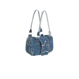 image-Fashion Retro Metal Five-pointed Star Decoration Denim Handbag For Women
