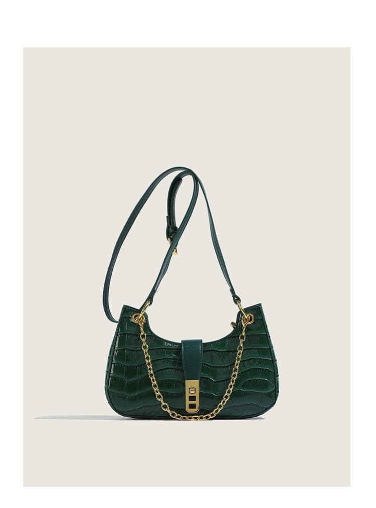 image-Fashionable Stone Pattern High-grade Shoulder Underarm Small Square Bag