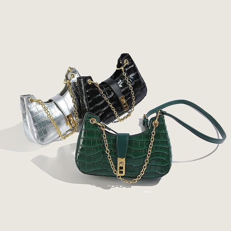 image-Fashionable Stone Pattern High-grade Shoulder Underarm Small Square Bag