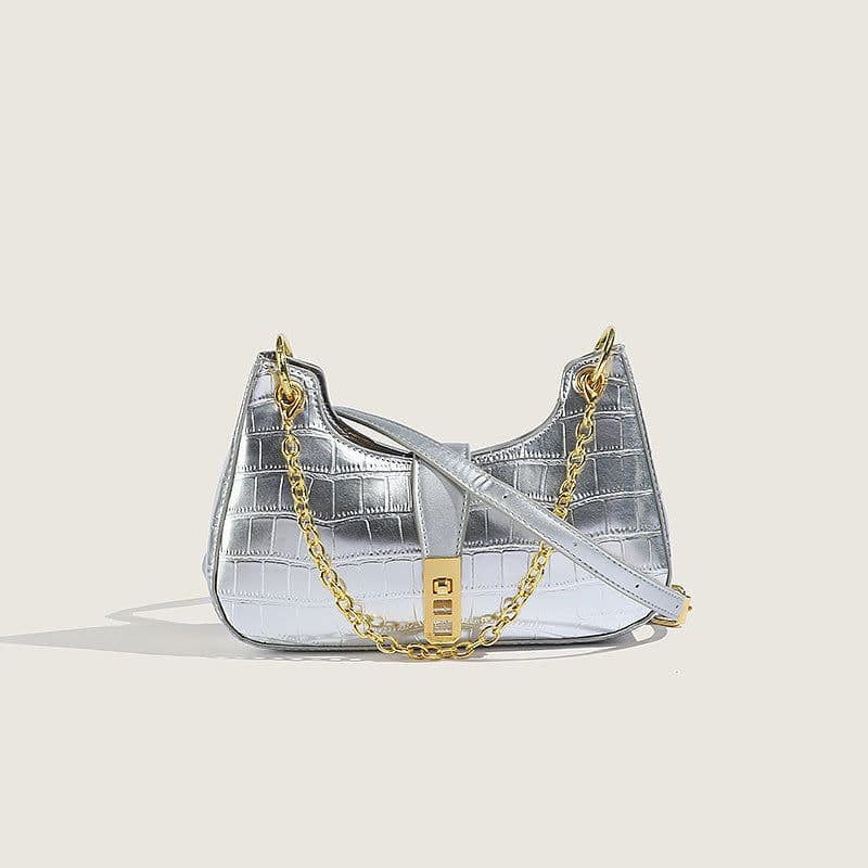 image-Fashionable Stone Pattern High-grade Shoulder Underarm Small Square Bag