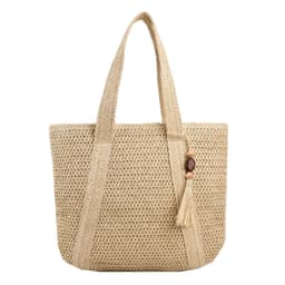image-Fashion Shoulder Paper String Straw Mahogany Pendant Casual Beach Women's Bag