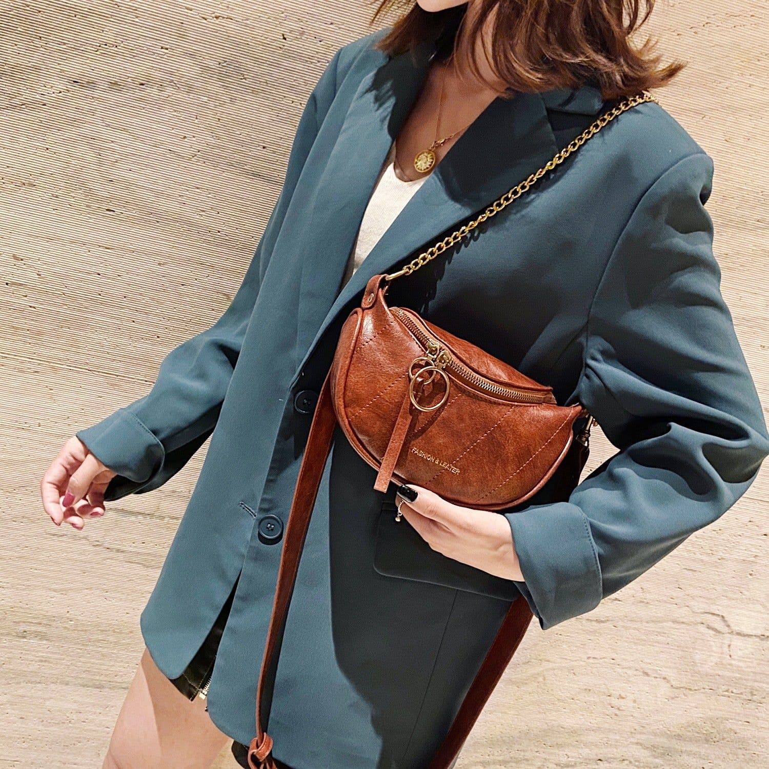 image-Women's Fashion All-matching Lightweight Retro Chest Bag