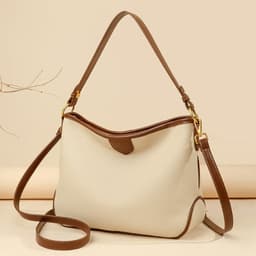 image-Bucket Bag Women's Leather Large-capacity Crossbody Bag