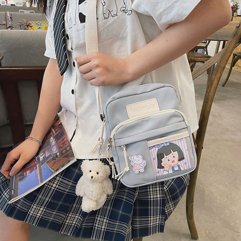 image-Cute Creative Transparent Student Cross-body Casual Simple Shoulder Bag