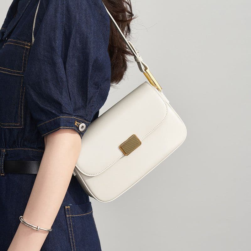 image-Women's Genuine Leather Crossbody Shoulder Bag