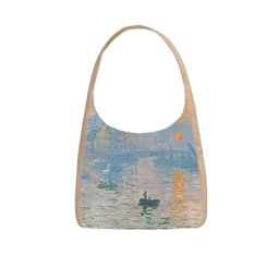 image-Oil Painting Sunrise Impression Shoulder Bag Large Capacity Canvas Bag