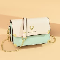 image-Fashion Color Contrast Deer Head Chain Crossbody Bag