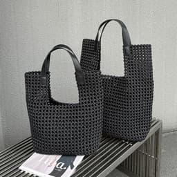 image-Light Luxury Hand-woven Bag Silk Satin Windmill Knot Hollow Special-interest Design