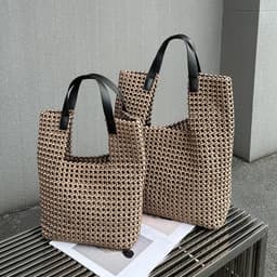 image-Light Luxury Hand-woven Bag Silk Satin Windmill Knot Hollow Special-interest Design