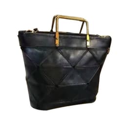 image-All-match Geometric Stitched Cowhide Women's Bag Work Commute Literary Handbag
