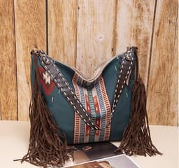 image-Retro Tassel Cotton And Linen Women's Bag Portable