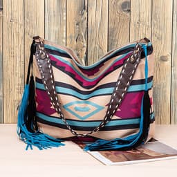 image-Retro Tassel Cotton And Linen Women's Bag Portable